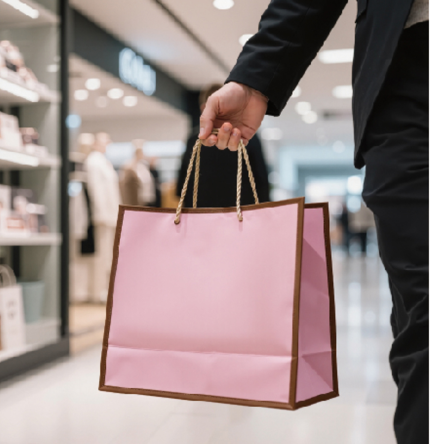 板紙製ハソドル付き ショッピングバッグ