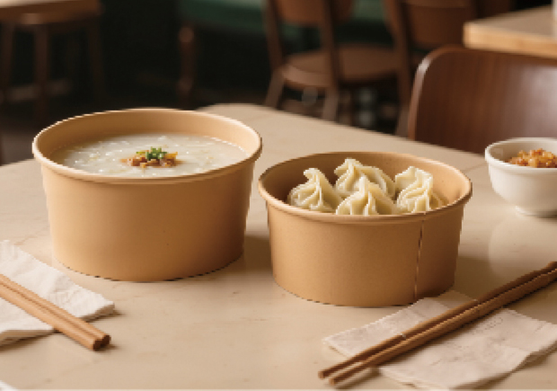 クラフト紙製の円形 パッケ一ジ